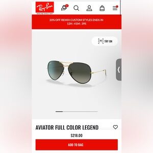 Rayban Aviators - full color legend, black & gold